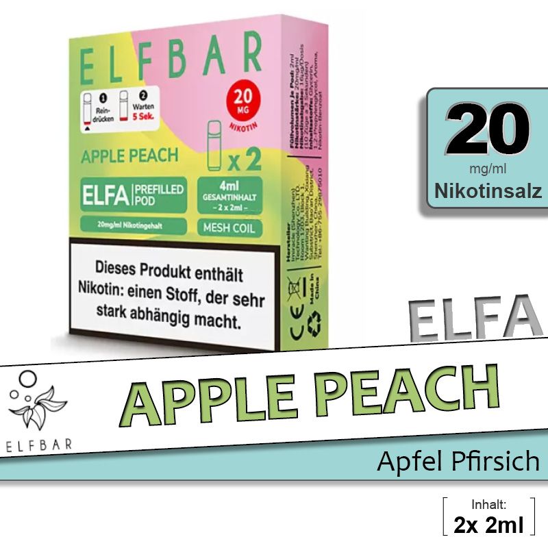 ELFA | Pod | 2 Stück | Apple Peach
