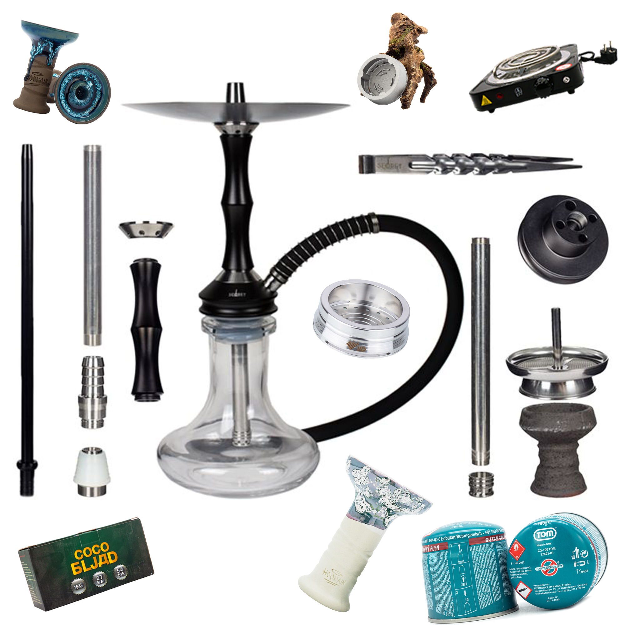 BUNDLE | Secret Shisha Black Phantom + Komplettset
